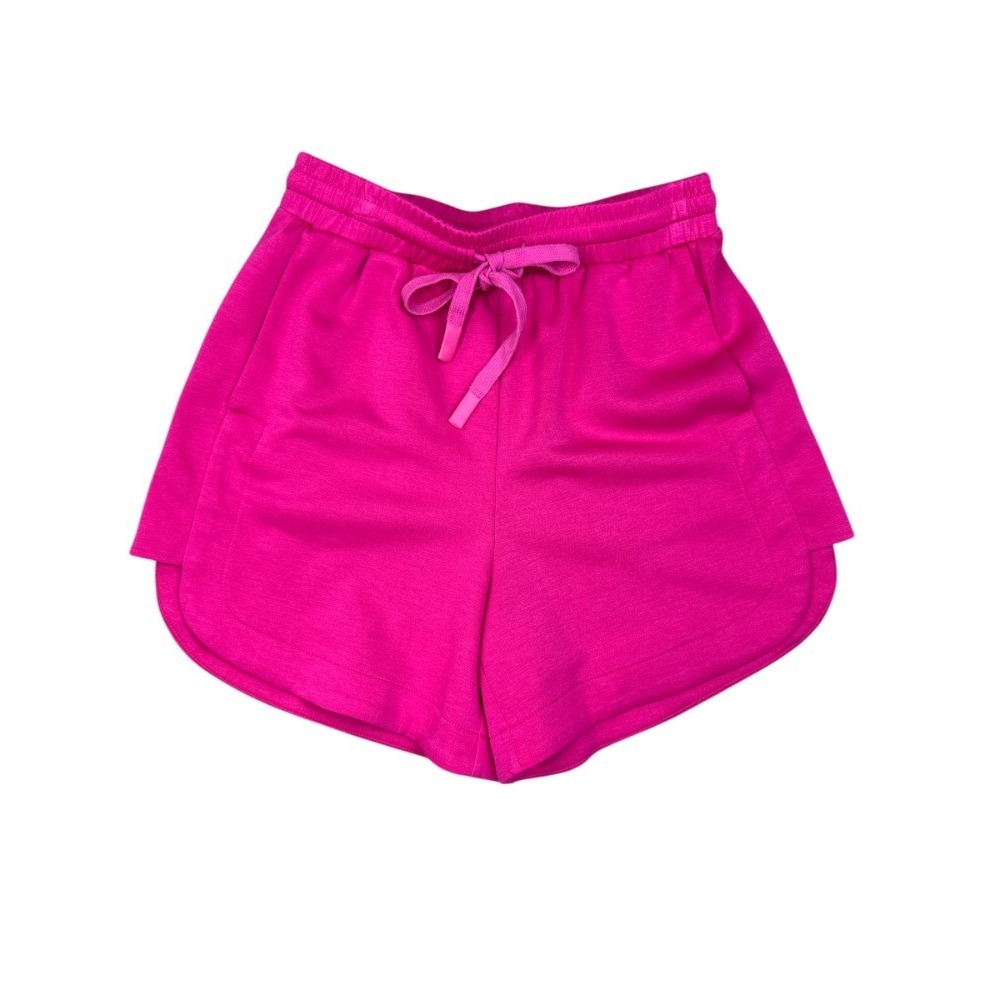 Pink Half Zip Sleeveless Cropped Sweatshirt & High Waisted Shorts Set Size Small - Picture 6 of 11